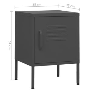 Κομοδίνο Ανθρακί 35 x 35 x 51 εκ. από Ατσάλι - Pakobazaar
