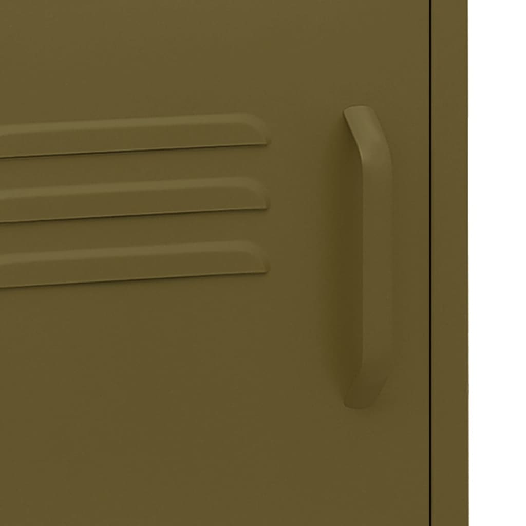 Κομοδίνο Πράσινο Λαδί 35 x 35 x 51 εκ. από Ατσάλι