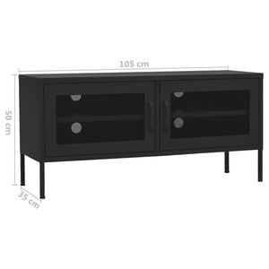 Έπιπλο Τηλεόρασης Μαύρο 105x35x50 εκ. από Ατσάλι