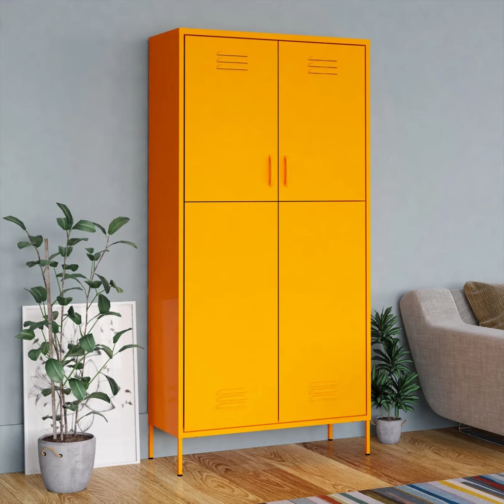 Ντουλάπα Μουσταρδί 90 x 50 x 180 εκ. από Ατσάλι - Pakobazaar