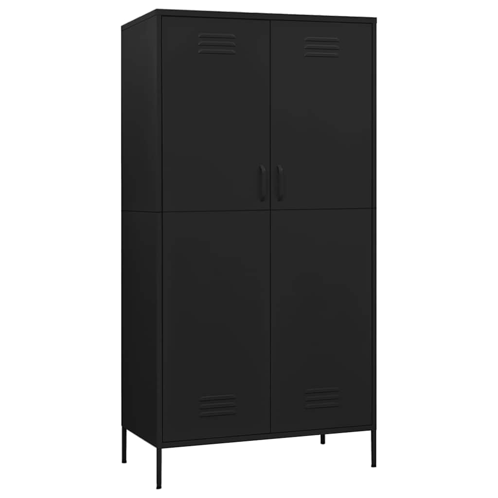 Ντουλάπα Μαύρη 90 x 50 x 180 εκ. από Ατσάλι