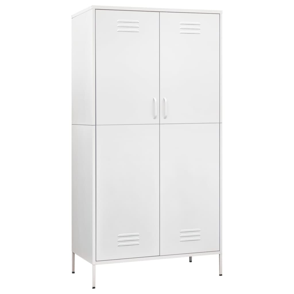 Ντουλάπα Λευκή 90 x 50 x 180 εκ. από Ατσάλι - Pakobazaar
