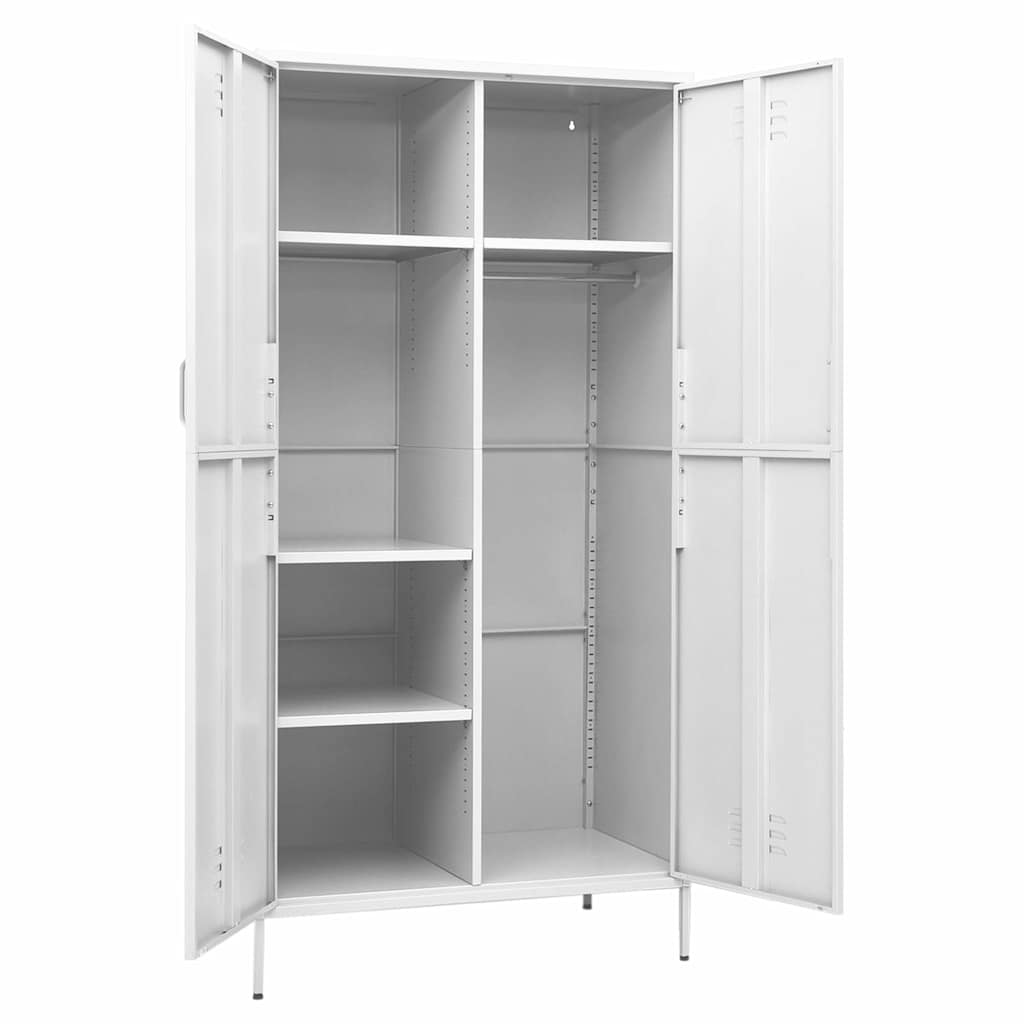 Ντουλάπα Λευκή 90 x 50 x 180 εκ. από Ατσάλι - Pakobazaar