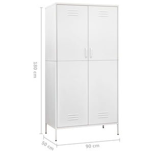 Ντουλάπα Λευκή 90 x 50 x 180 εκ. από Ατσάλι - Pakobazaar