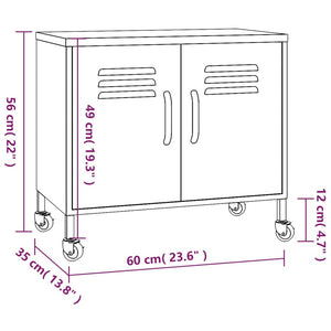 Ντουλάπι Αποθήκευσης Χρώμα Μέντα 60 x 35 x 56 εκ. από Ατσάλι