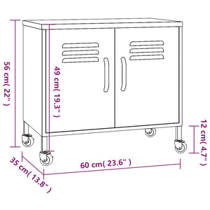Ντουλάπι Αποθήκευσης Ανθρακί 60 x 35 x 56 εκ. από Ατσάλι - Pakobazaar