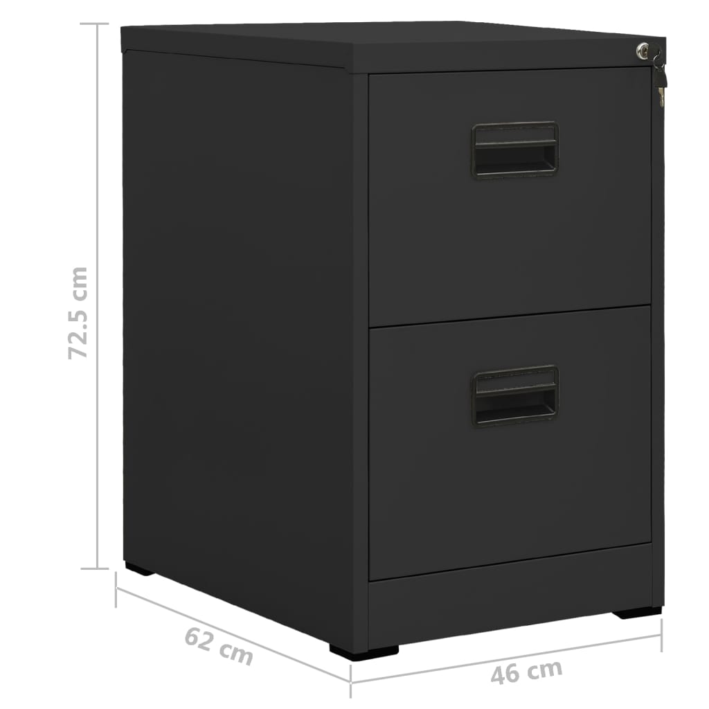 Αρχειοθήκη Ανθρακί 46 x 62 x 72,5 εκ. από Ατσάλι