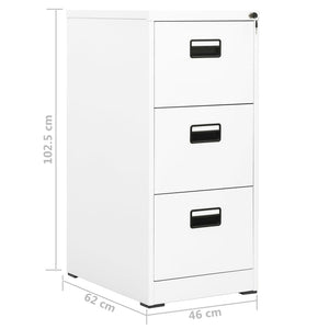 Αρχειοθήκη Λευκή 46 x 62 x 102,5 εκ. από Ατσάλι