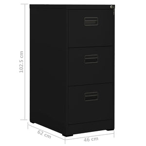 Αρχειοθήκη Μαύρη 46 x 62 x 102,5 εκ. από Ατσάλι - Pakobazaar
