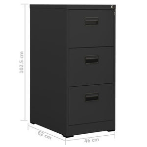 Αρχειοθήκη Ανθρακί 46 x 62 x 102,5 εκ. από Ατσάλι