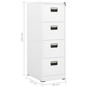 Αρχειοθήκη Λευκή 46 x 62 x 133 εκ. από Ατσάλι - Pakobazaar