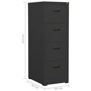 Αρχειοθήκη Ανθρακί 46 x 62 x 133 εκ. από Ατσάλι - Pakobazaar