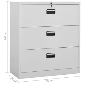 Αρχειοθήκη Ανοιχτό Γκρι 90 x 46 x 103 εκ. από Ατσάλι