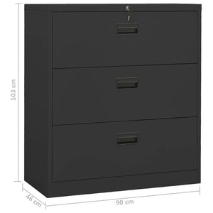 Αρχειοθήκη Ανθρακί 90 x 46 x 103 εκ. από Ατσάλι