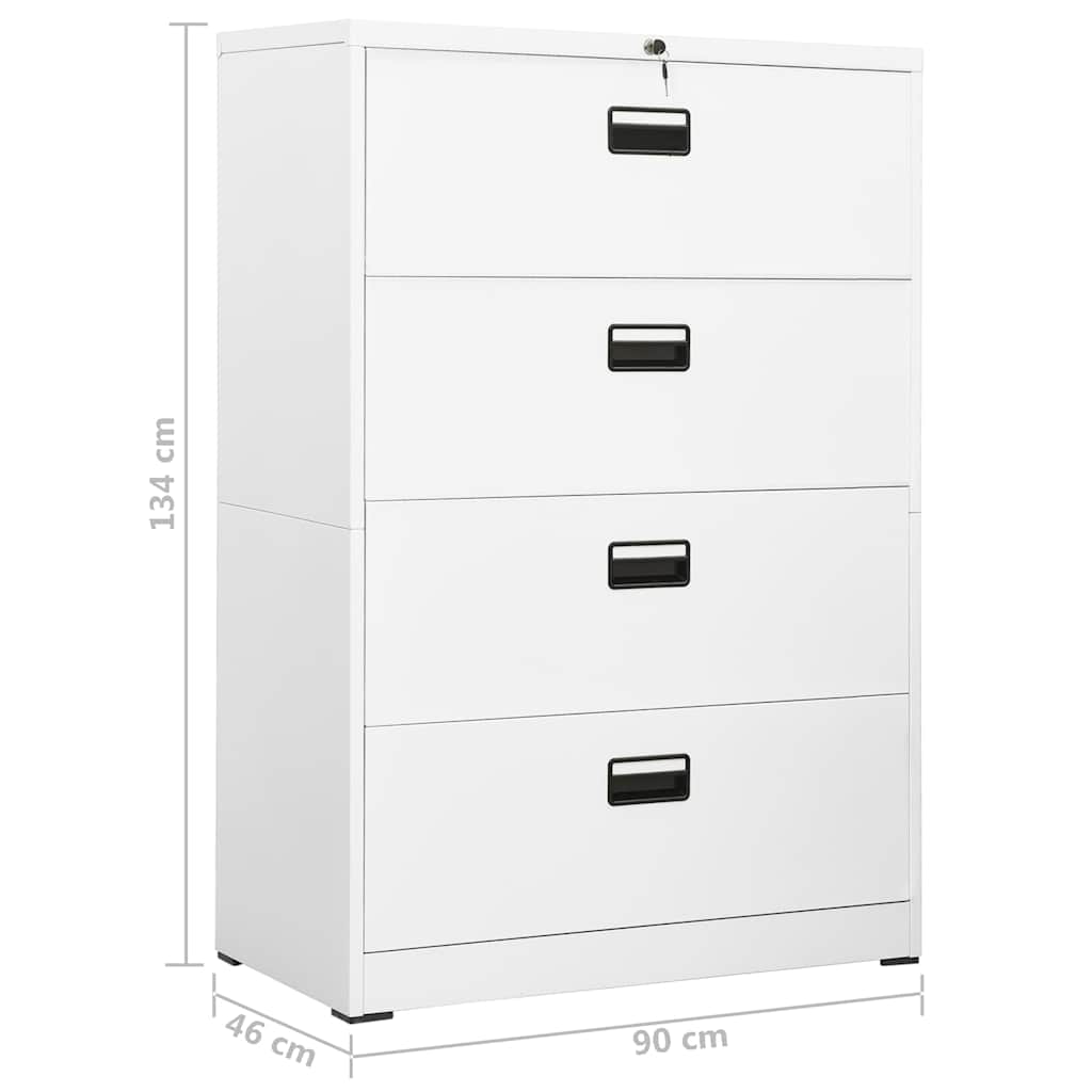 Αρχειοθήκη Λευκή 90 x 46 x 134 εκ. από Ατσάλι