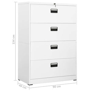 Αρχειοθήκη Λευκή 90 x 46 x 134 εκ. από Ατσάλι