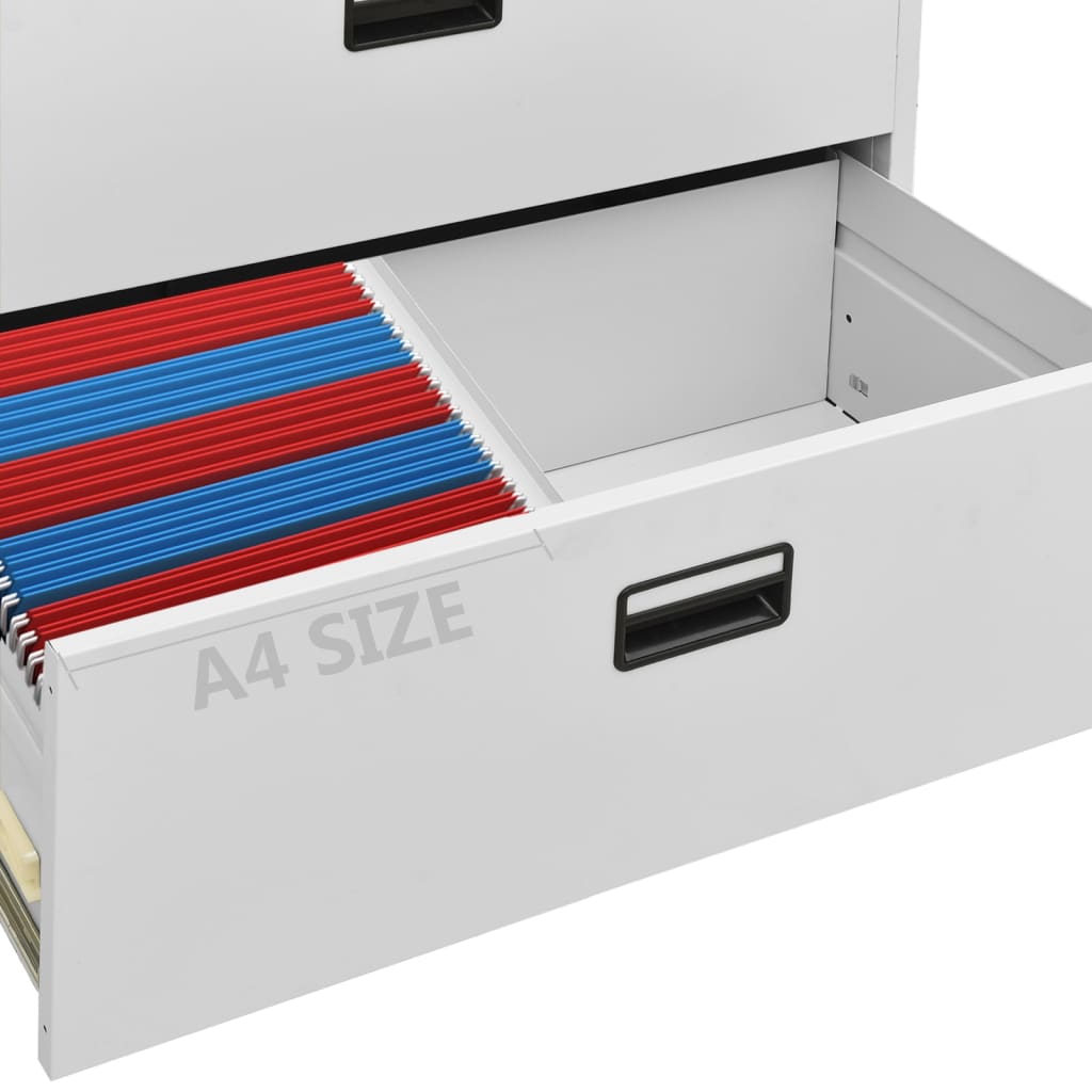 Αρχειοθήκη Ανοιχτό Γκρι 90 x 46 x 164 εκ. από Ατσάλι