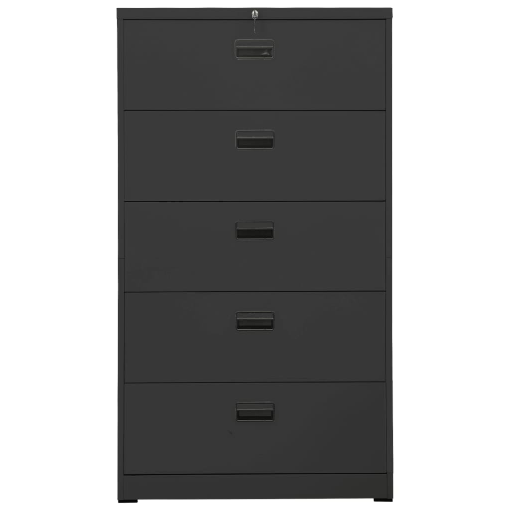 Αρχειοθήκη Ανθρακί 90 x 46 x 164 εκ. από Ατσάλι