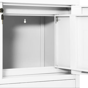 Ντουλάπα Γραφείου Λευκή 90 x 40 x 102 εκ. Ατσάλινη - Pakobazaar