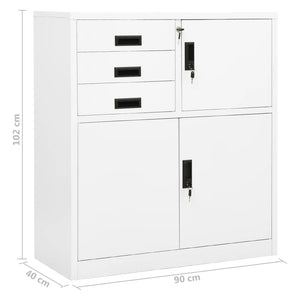 Ντουλάπα Γραφείου Λευκή 90 x 40 x 102 εκ. Ατσάλινη - Pakobazaar