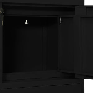 Ντουλάπα Γραφείου Μαύρη 90 x 40 x 102 εκ. Ατσάλινη