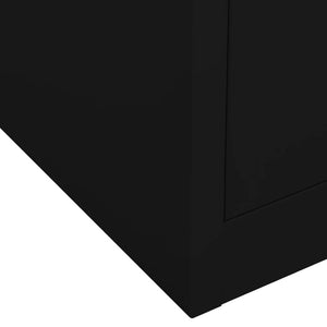 Ντουλάπα Γραφείου Μαύρη 90 x 40 x 102 εκ. Ατσάλινη