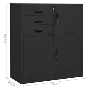 Ντουλάπα Γραφείου Ανθρακί 90 x 40 x 102 εκ. Ατσάλινη - Pakobazaar