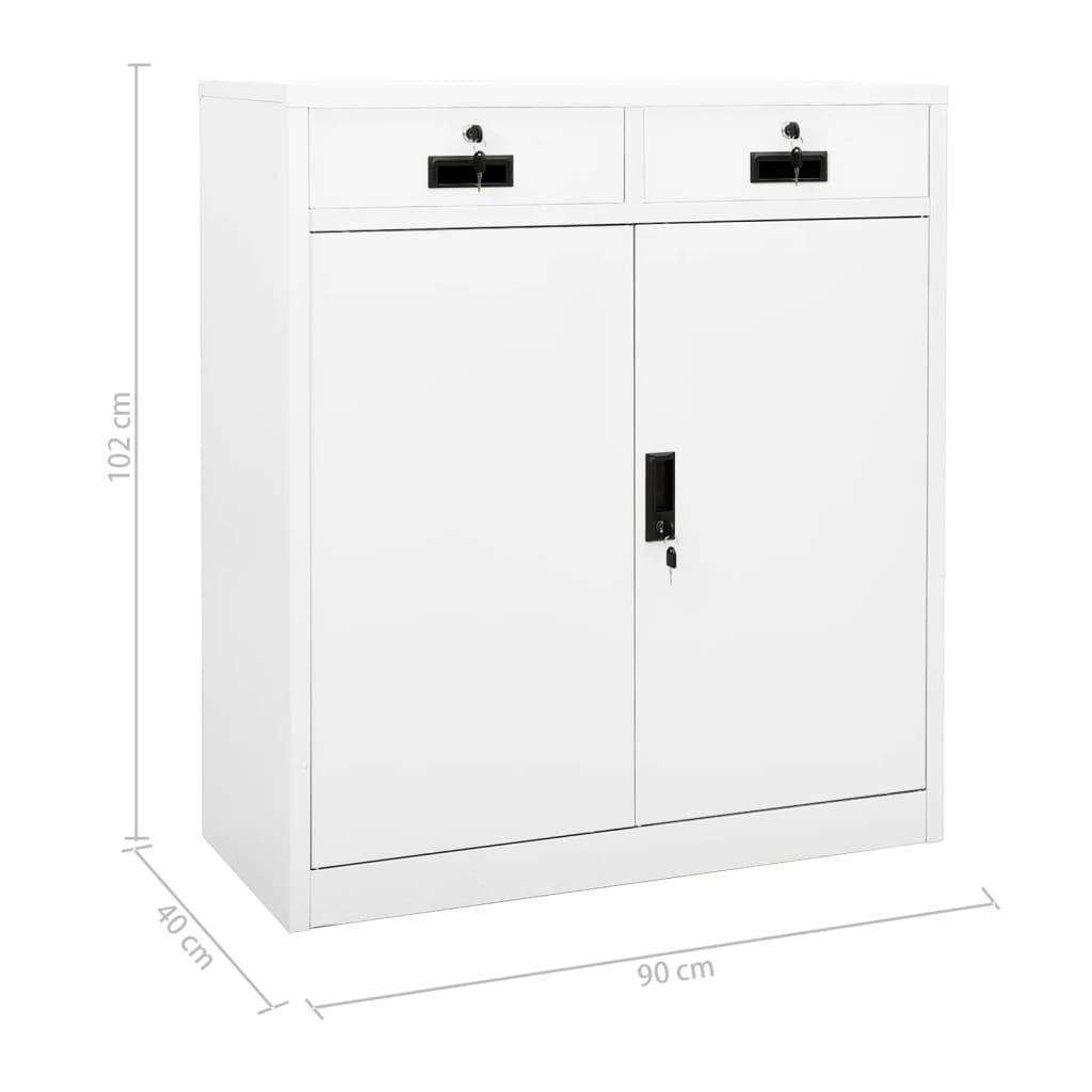Ντουλάπα Γραφείου Λευκή 90 x 40 x 102 εκ. Ατσάλινη
