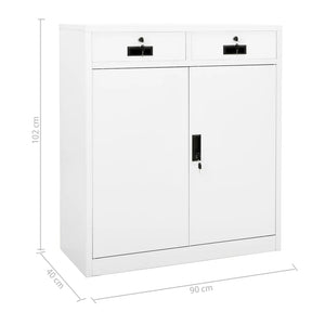 Ντουλάπα Γραφείου Λευκή 90 x 40 x 102 εκ. Ατσάλινη