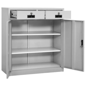 Ντουλάπα Γραφείου Ανοιχτό Γκρι 90 x 40 x 102 εκ. Ατσάλινη