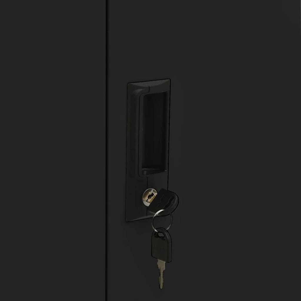 Ντουλάπα Γραφείου Μαύρη 90 x 40 x 102 εκ. Ατσάλινη