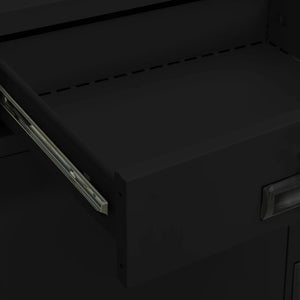 Ντουλάπα Γραφείου Μαύρη 90 x 40 x 102 εκ. Ατσάλινη