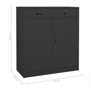 Ντουλάπα Γραφείου Ανθρακί 90 x 40 x 102 εκ. Ατσάλινη