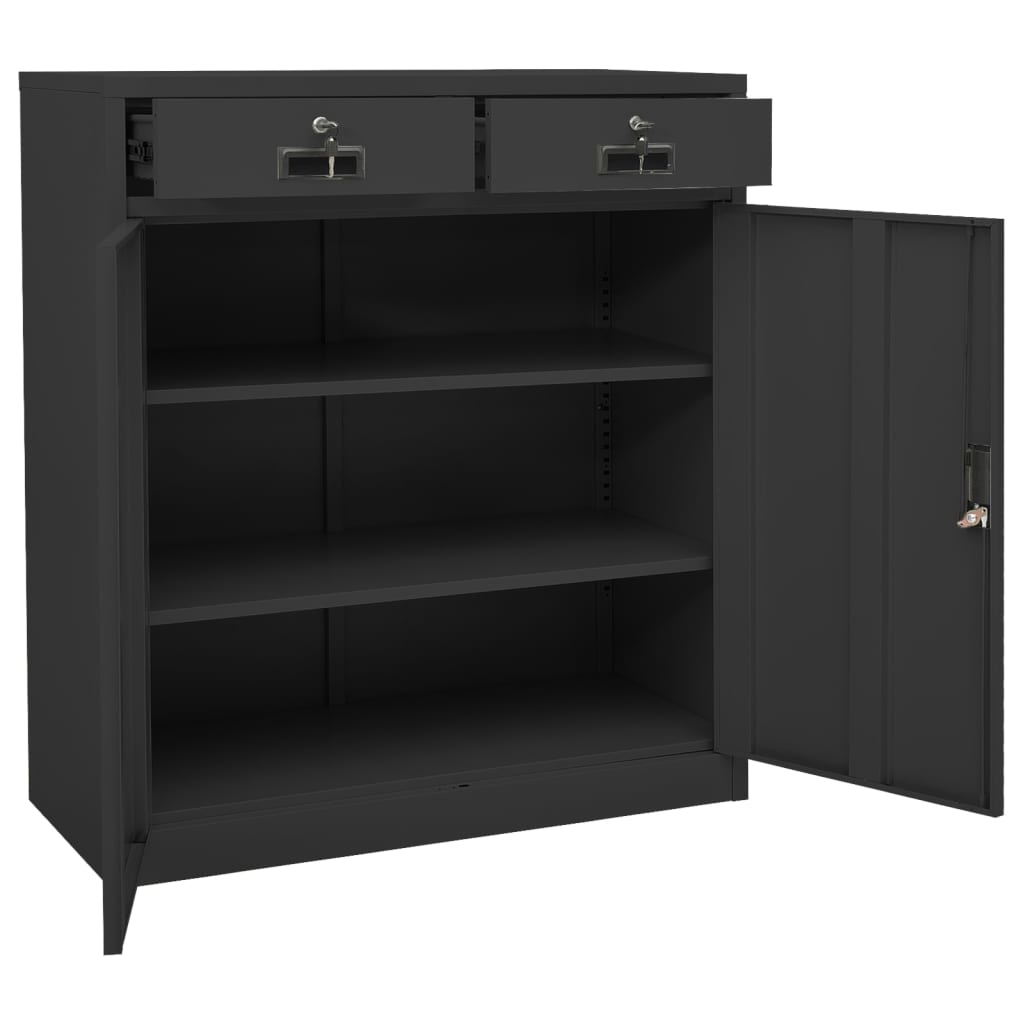 Ντουλάπα Γραφείου Ανθρακί 90 x 40 x 102 εκ. Ατσάλινη