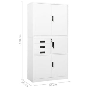 Ντουλάπα Γραφείου Λευκή 90 x 40 x 180 εκ. Ατσάλινη