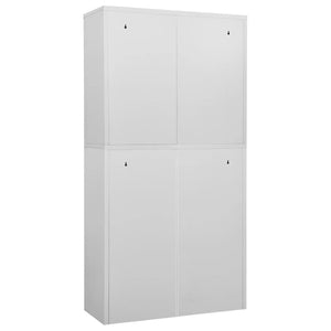 Ντουλάπα Γραφείου Ανοιχτό Γκρι 90 x 40 x 180 εκ. Ατσάλινη