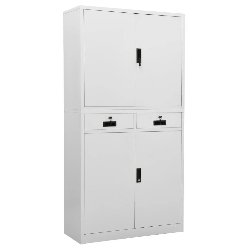 Ντουλάπα Γραφείου Ανοιχτό Γκρι 90 x 40 x 180 εκ. Ατσάλινη