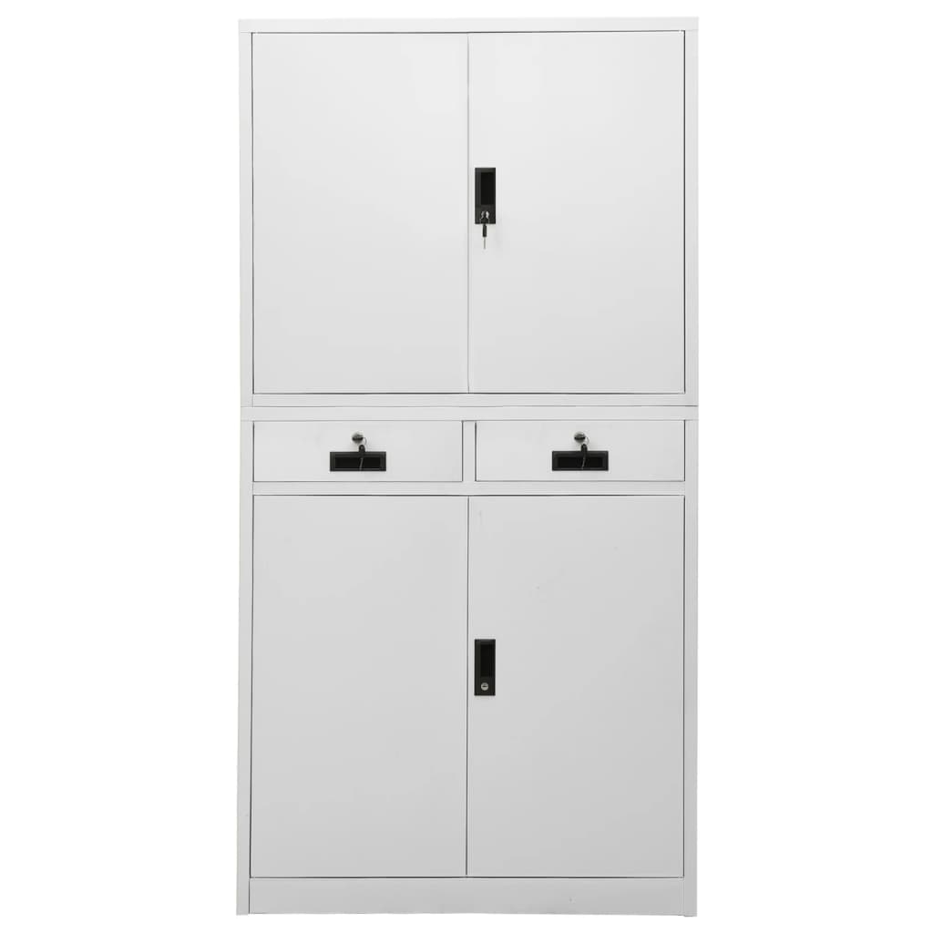 Ντουλάπα Γραφείου Ανοιχτό Γκρι 90 x 40 x 180 εκ. Ατσάλινη