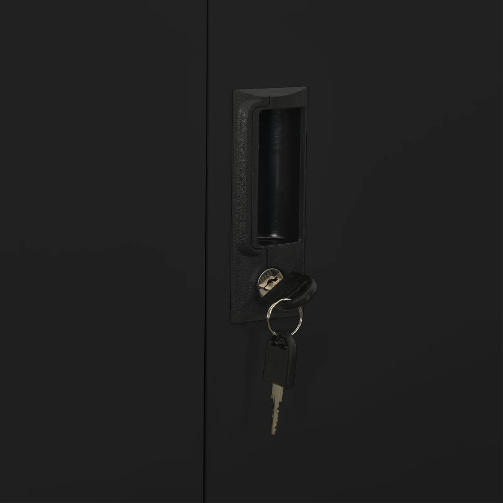 Ντουλάπα Γραφείου Μαύρη 90 x 40 x 180 εκ. Ατσάλινη