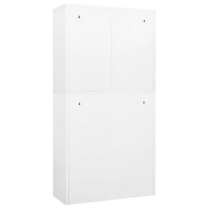 Ντουλάπα Γραφείου Λευκή 90 x 40 x 180 εκ Ατσάλι / Ψημένο Γυαλί - Pakobazaar