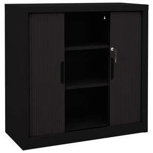 Ντουλάπι με Συρόμενη Πόρτα Μαύρο 90 x 40 x 90 εκ. Ατσάλινο