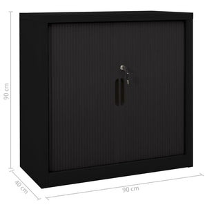 Ντουλάπι με Συρόμενη Πόρτα Μαύρο 90 x 40 x 90 εκ. Ατσάλινο