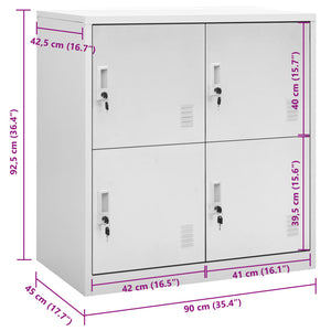 Φοριαμός Ανοιχτό Γκρι 90 x 45 x 92,5 εκ. Ατσάλινος