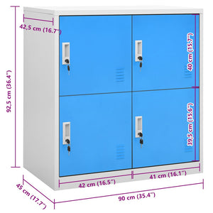 Φοριαμός Ανοιχτό Γκρι / Μπλε 90 x 45 x 92,5 εκ. Ατσάλινος