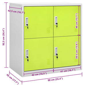 Φοριαμός Ανοιχτό Γκρι / Πράσινο 90 x 45 x 92,5 εκ. Ατσάλινος