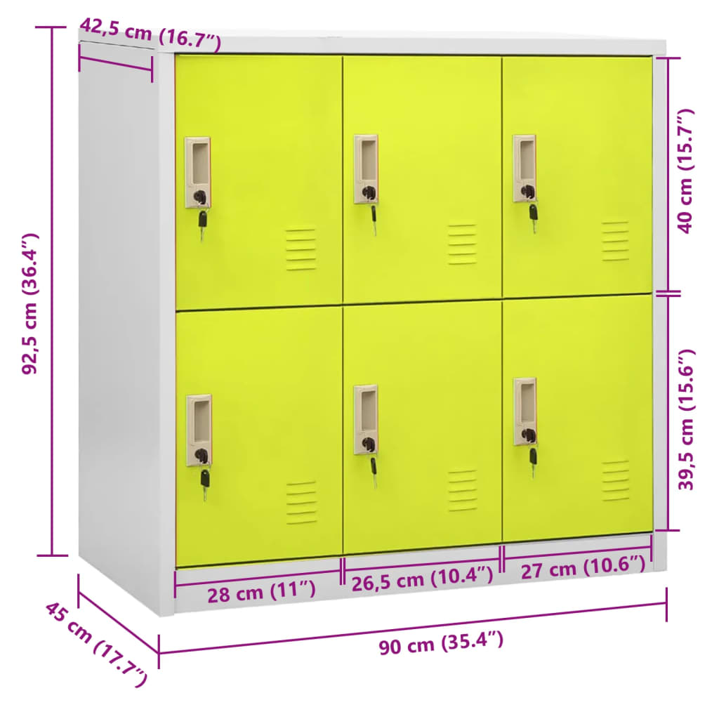 Φοριαμός Ανοιχτό Γκρι / Πράσινο 90 x 45 x 92,5 εκ. Ατσάλινος - Pakobazaar