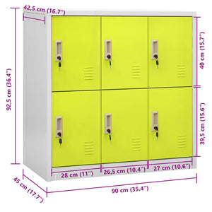 Φοριαμός Ανοιχτό Γκρι / Πράσινο 90 x 45 x 92,5 εκ. Ατσάλινος - Pakobazaar