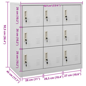 Φοριαμός Ανοιχτό Γκρι 90 x 45 x 92,5 εκ. Ατσάλινος