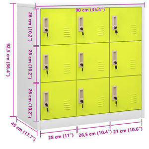 Φοριαμός Ανοιχτό Γκρι / Πράσινο 90 x 45 x 92,5 εκ. Ατσάλινος