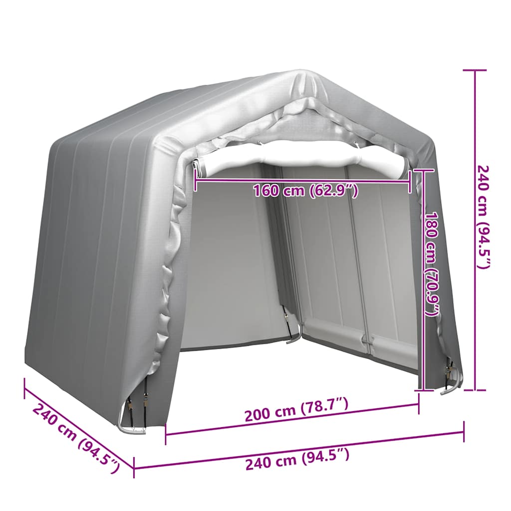 Τέντα Αποθήκευσης Γκρι 240 x 240 εκ. από Ατσάλι - PAKOBAZAAR